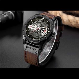 Men Quartz-Analog Watch Sport Leather Band
